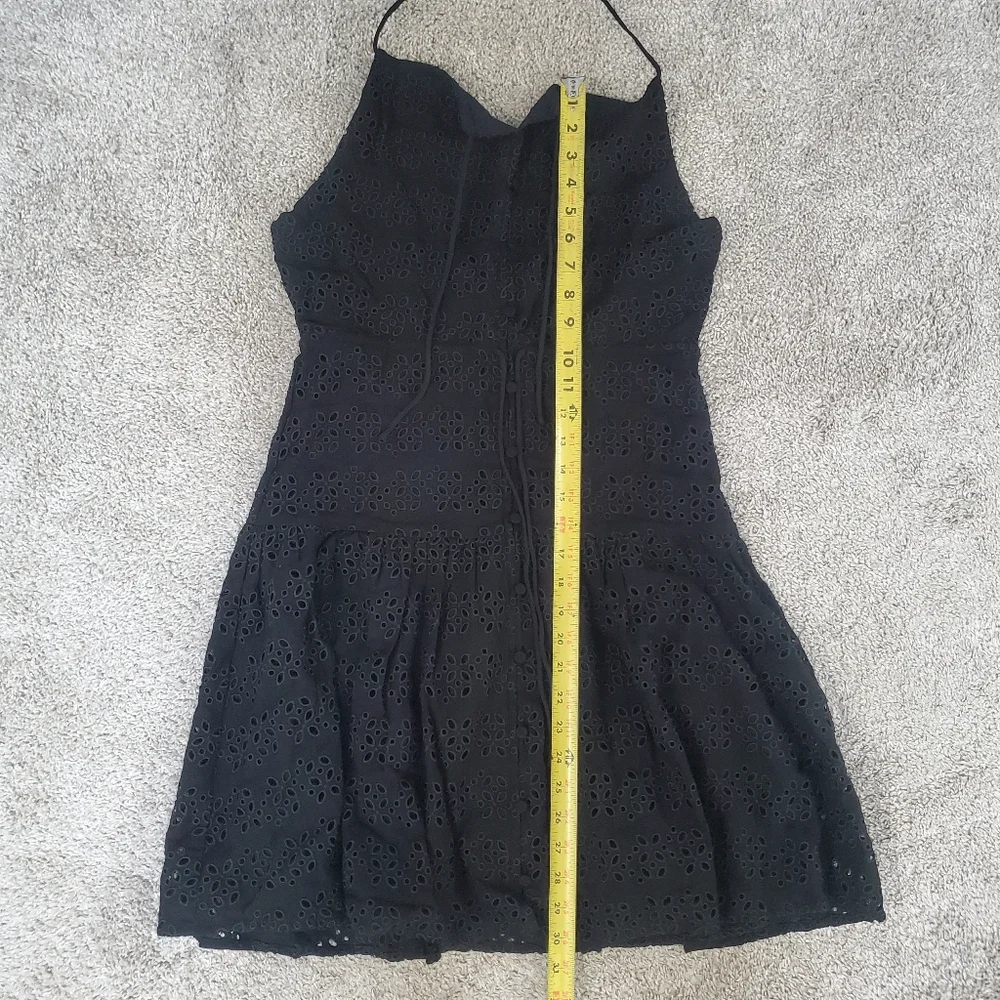 J.Crew NWT Anguilla Halter Mini Dress in Eyelet Black Sz 8 - Picture 4 of 11